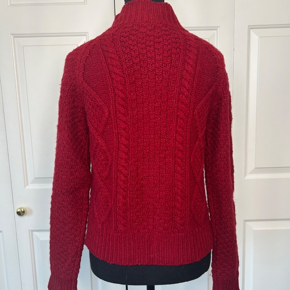 Jacob Red Cable Knit Zip Up Sweater in Size Large - Picture 3 of 6